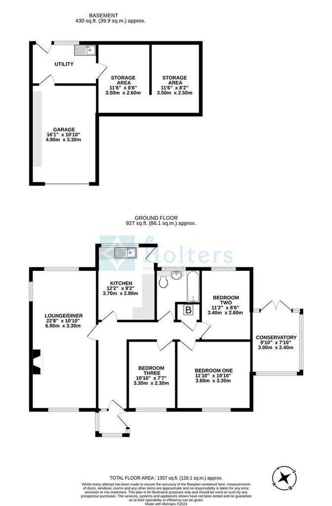 3 bedroom detached bungalow for sale - floorplan