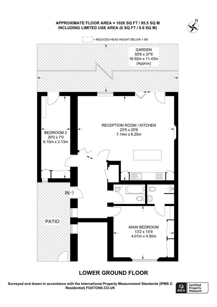 2 bedroom flat to rent - floorplan