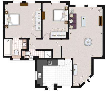 2 bedroom flat to rent - floorplan