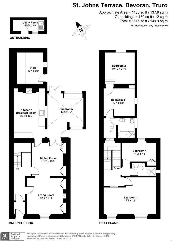 4 bedroom semi-detached house for sale - floorplan