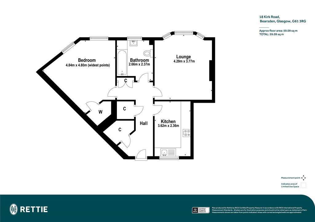 1 bedroom flat for sale - floorplan