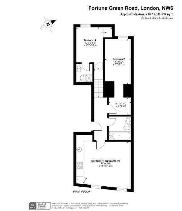 2 bedroom flat to rent - floorplan