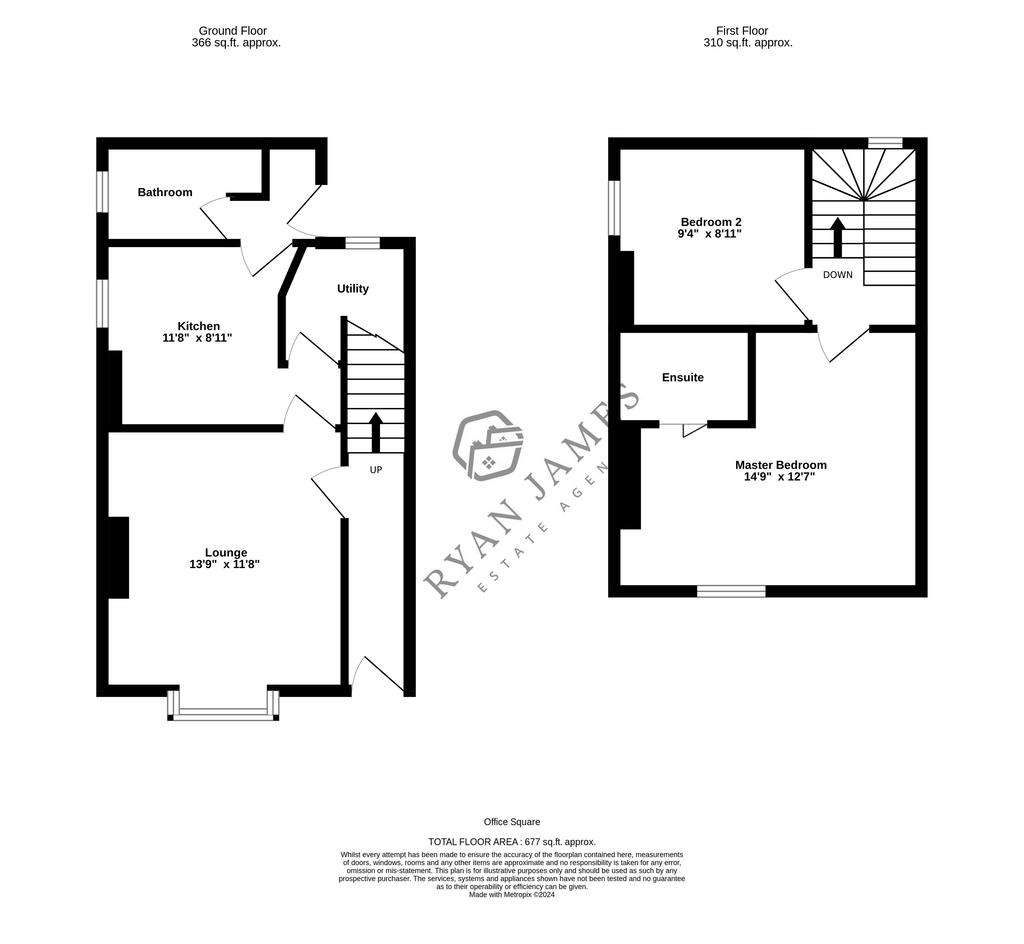 2 bedroom terraced house for sale - floorplan