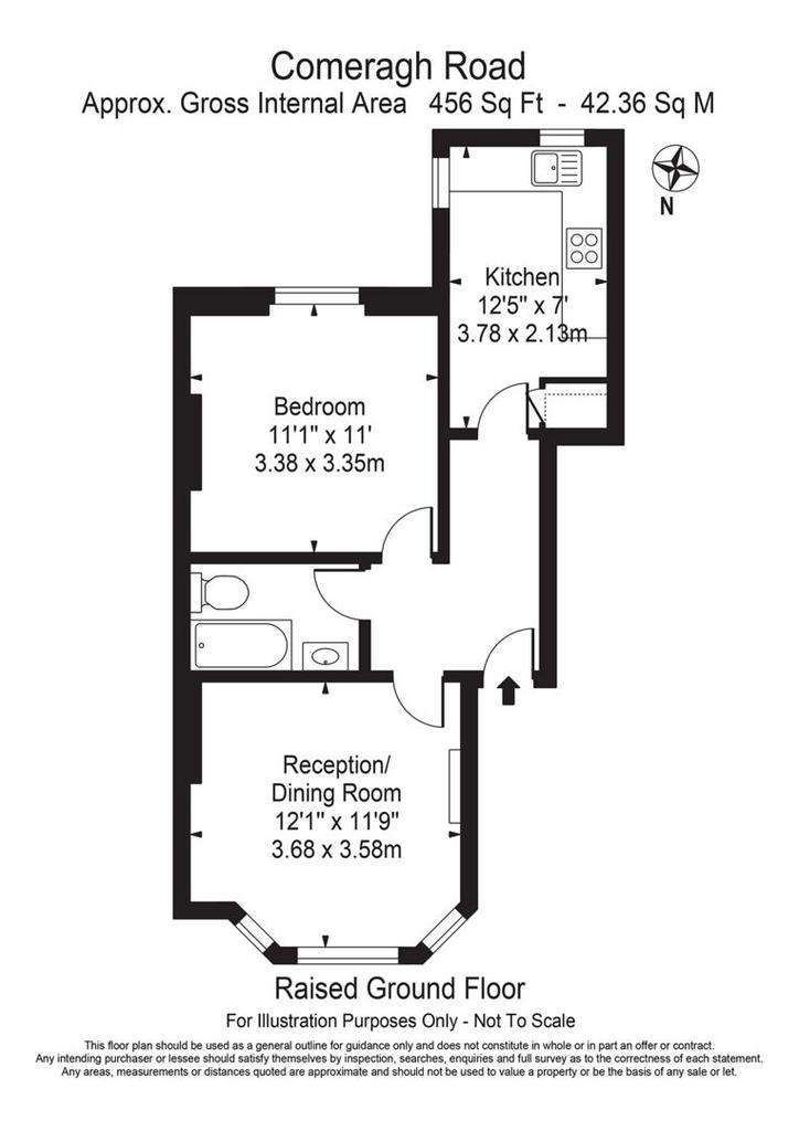 1 bedroom flat to rent - floorplan