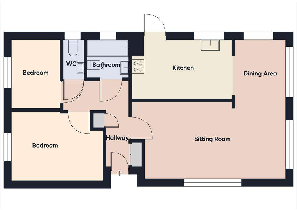 2 bedroom park home for sale - floorplan