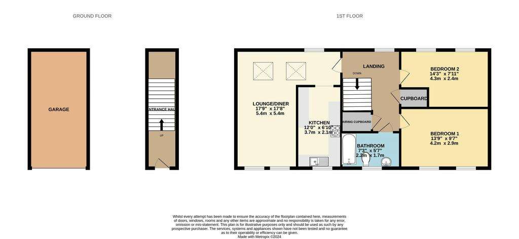 2 bedroom semi-detached house for sale - floorplan