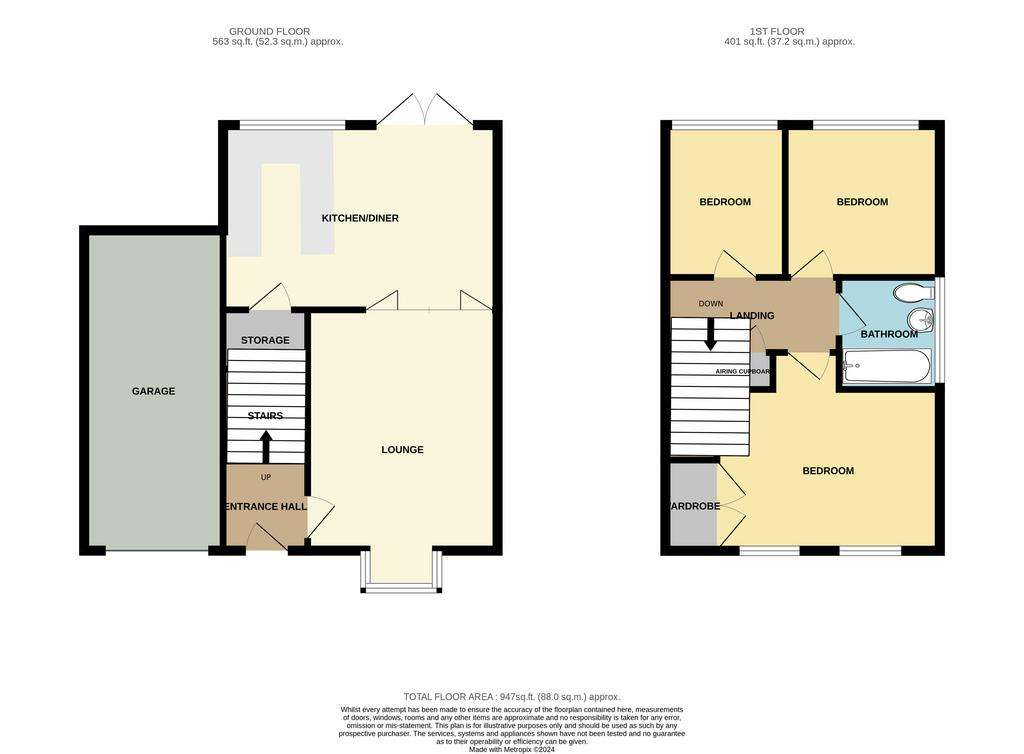 3 bedroom detached house to rent - floorplan