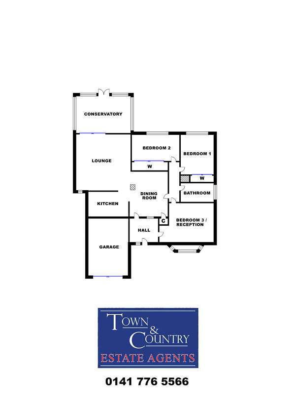 3 bedroom detached bungalow for sale - floorplan