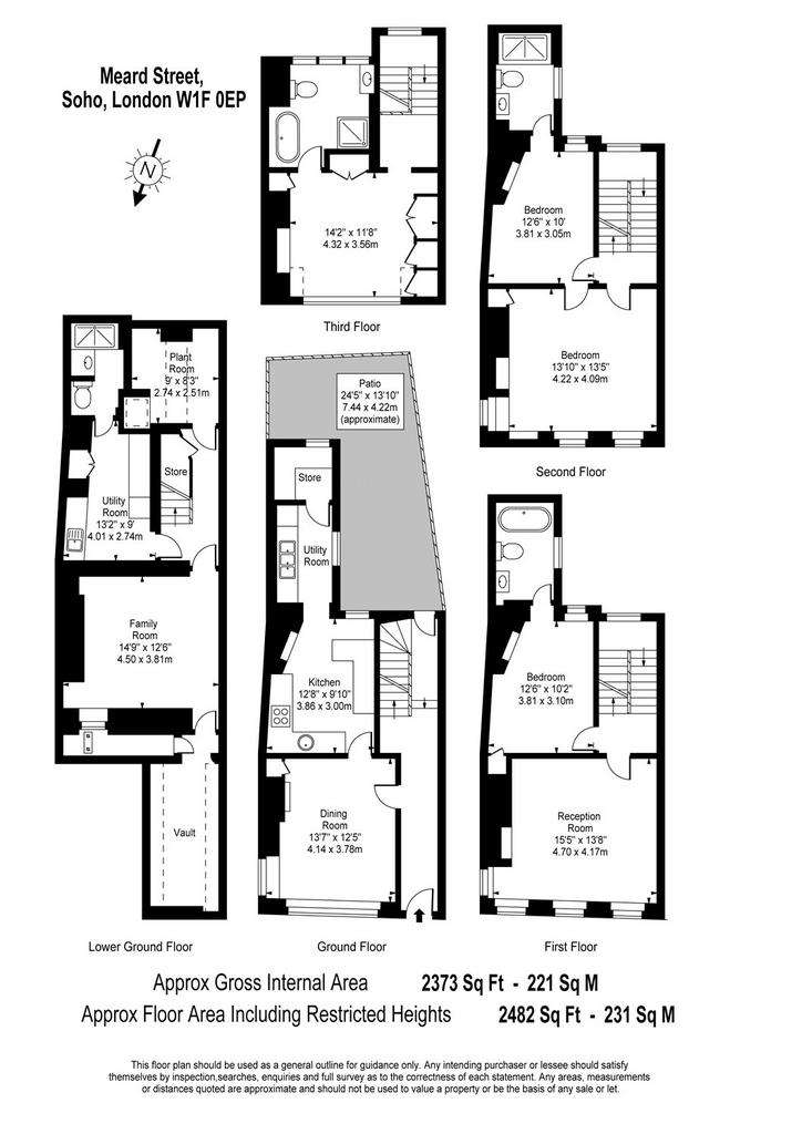 4 bedroom terraced house to rent - floorplan