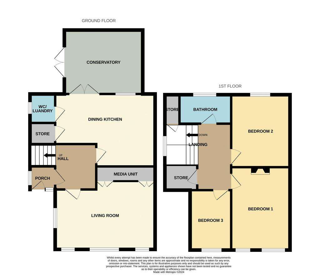 3 bedroom end of terrace house for sale - floorplan