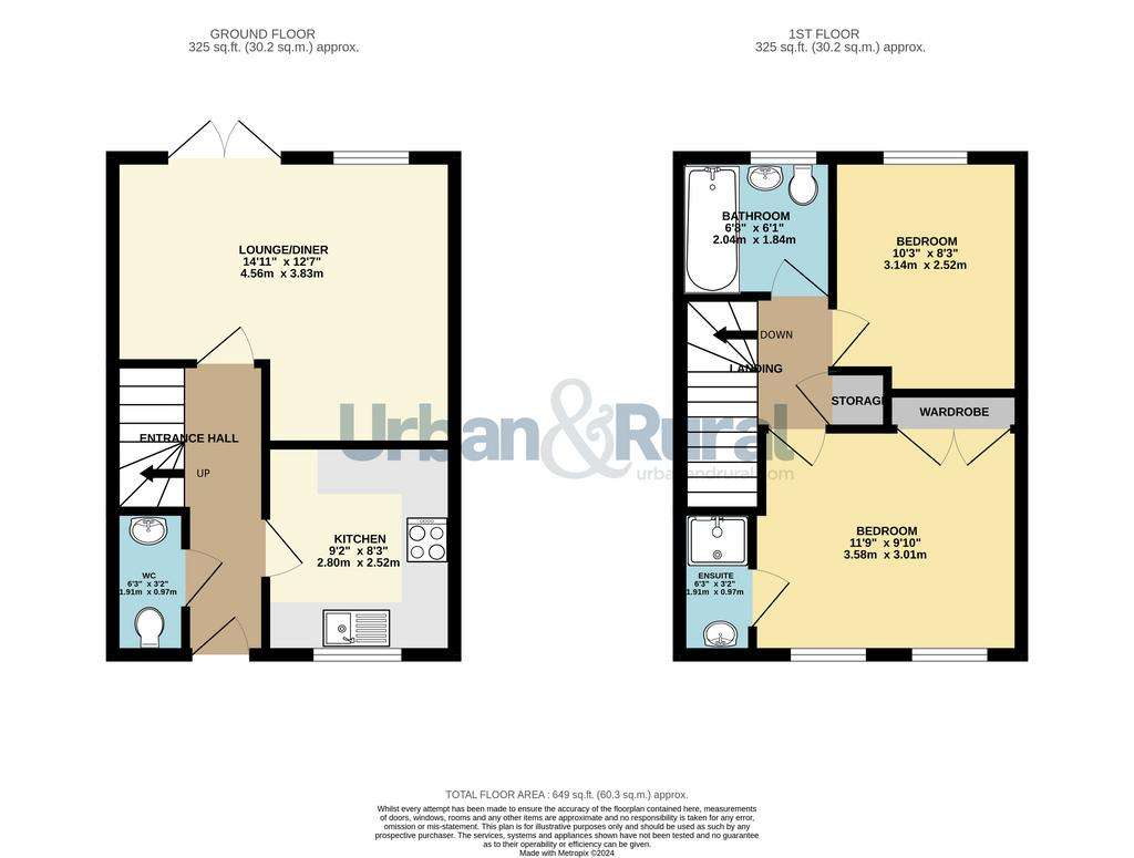 2 bedroom terraced house for sale - floorplan