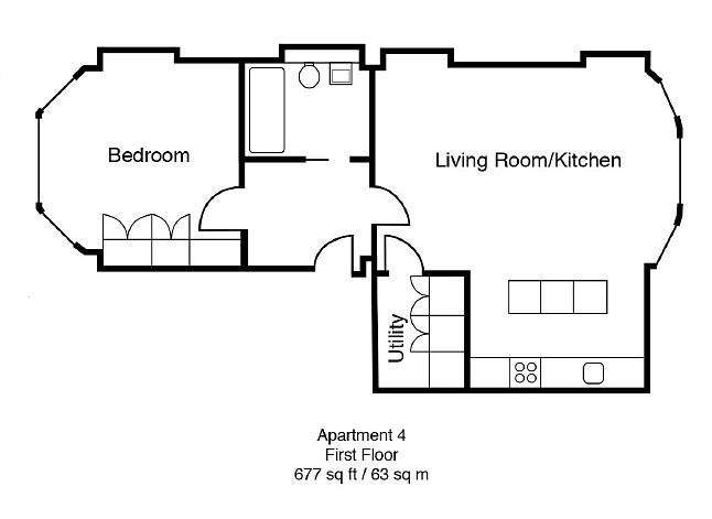 1 bedroom flat to rent - floorplan