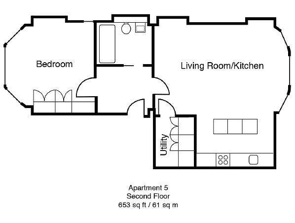 1 bedroom flat to rent - floorplan