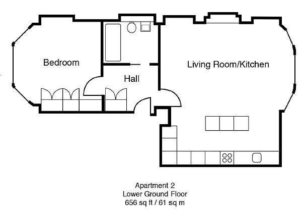 1 bedroom flat to rent - floorplan