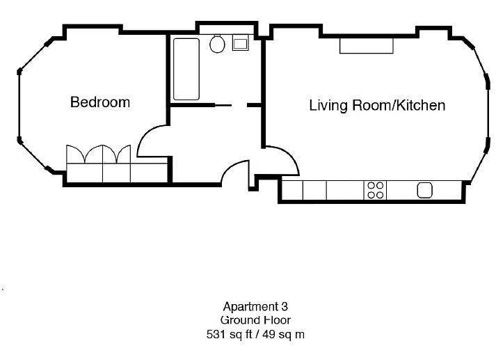 1 bedroom flat to rent - floorplan