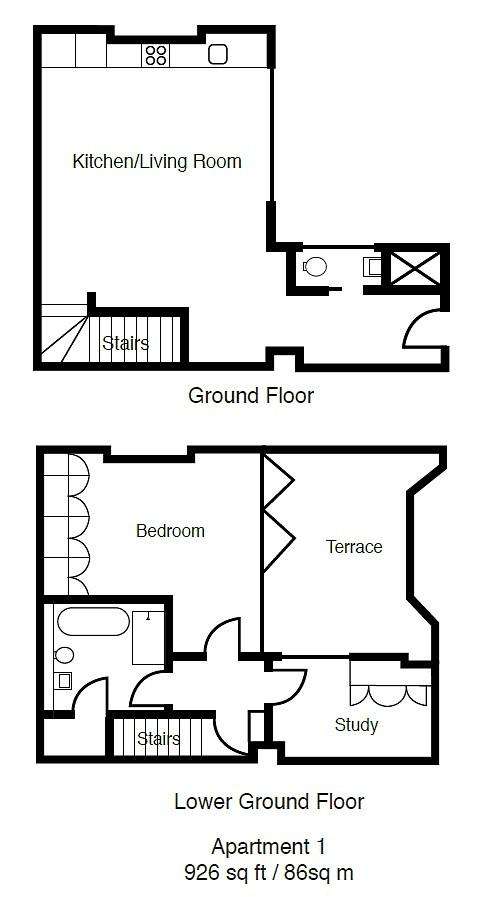 1 bedroom flat to rent - floorplan