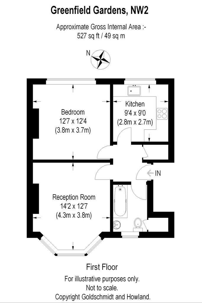 1 bedroom flat to rent - floorplan