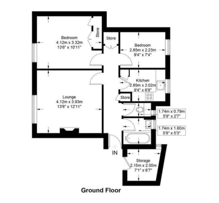 2 bedroom flat for sale - floorplan