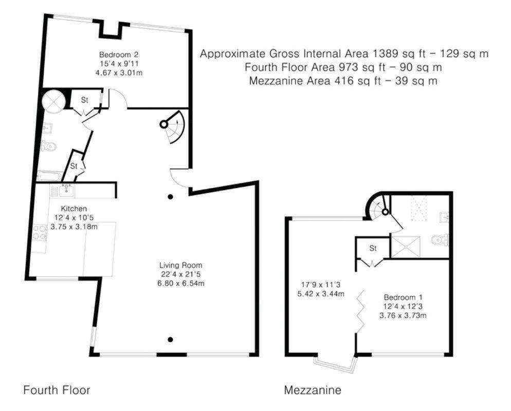 2 bedroom duplex apartment for sale - floorplan