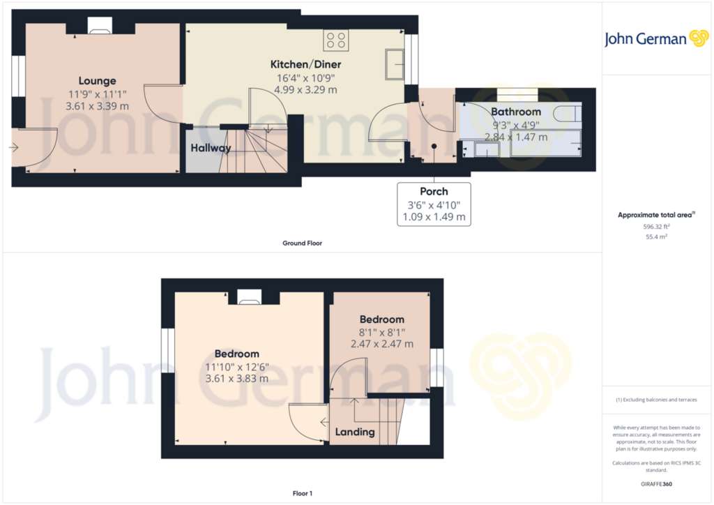 2 bedroom terraced house for sale - floorplan