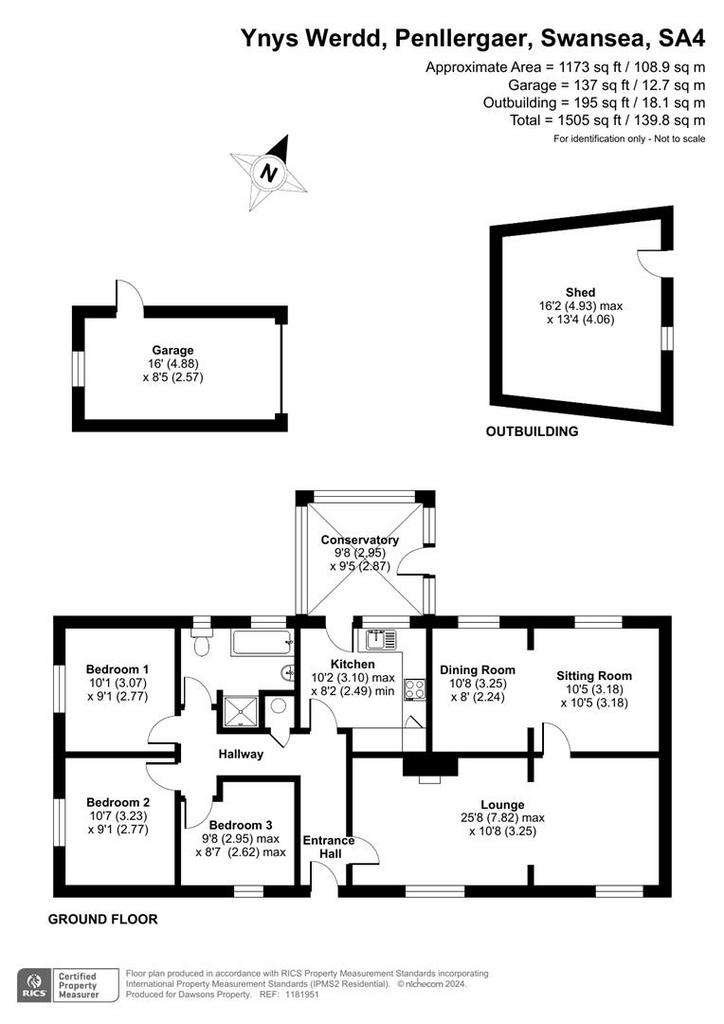 3 bedroom detached bungalow for sale - floorplan