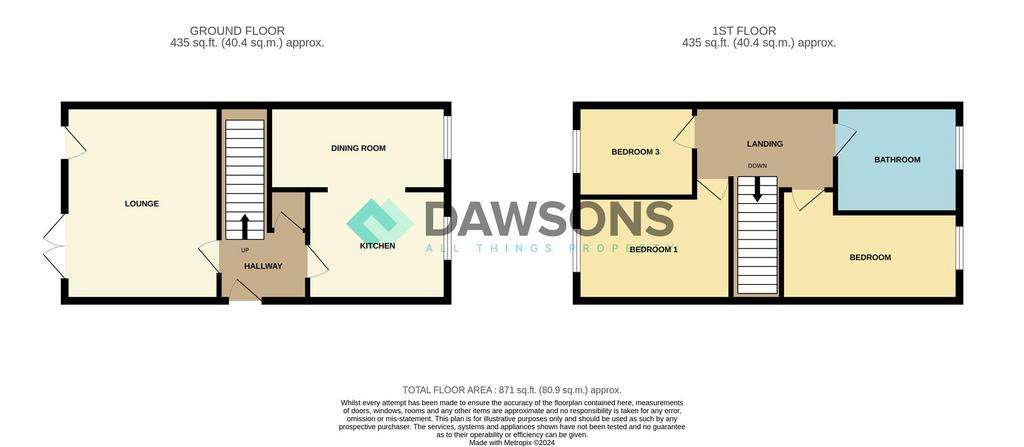 3 bedroom semi-detached house for sale - floorplan