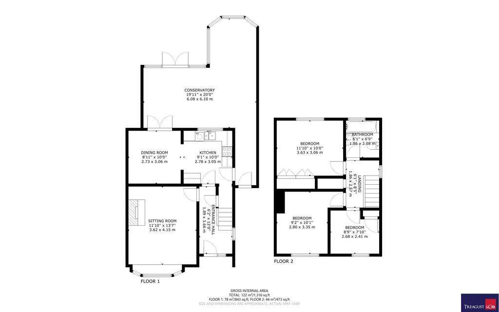 3 bedroom end of terrace house for sale - floorplan