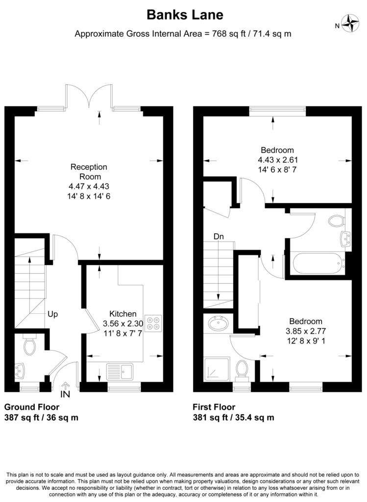 2 bedroom semi-detached house for sale - floorplan