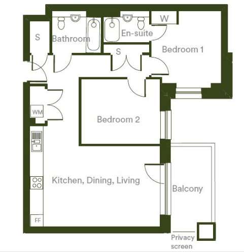 2 bedroom flat for sale - floorplan