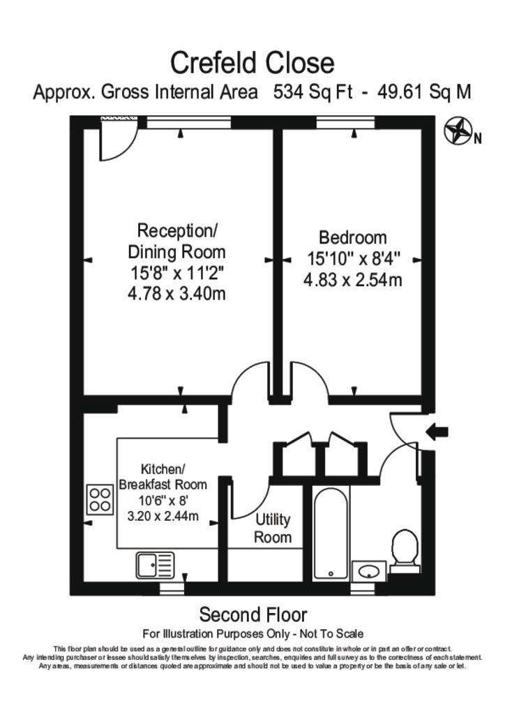 1 bedroom flat to rent - floorplan