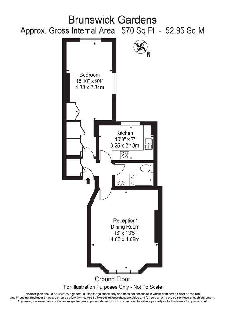 1 bedroom flat to rent - floorplan