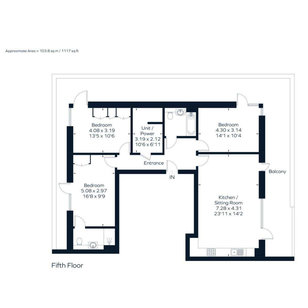 3 bedroom penthouse apartment to rent - floorplan