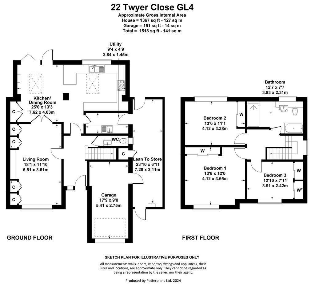 3 bedroom detached house for sale - floorplan