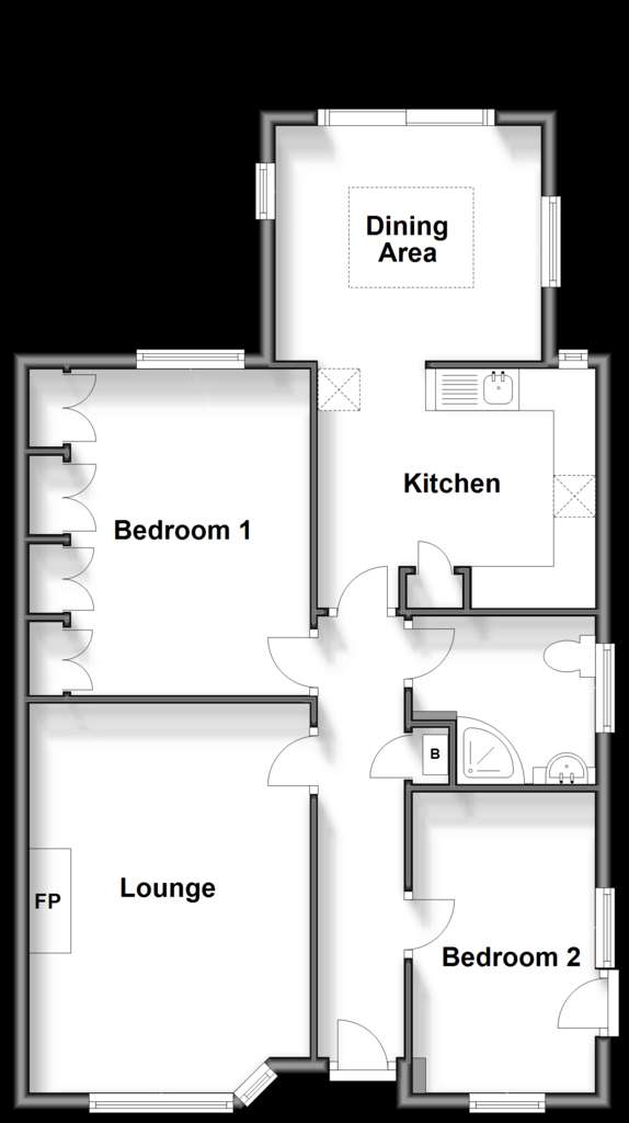 2 bedroom semi-detached bungalow for sale - floorplan