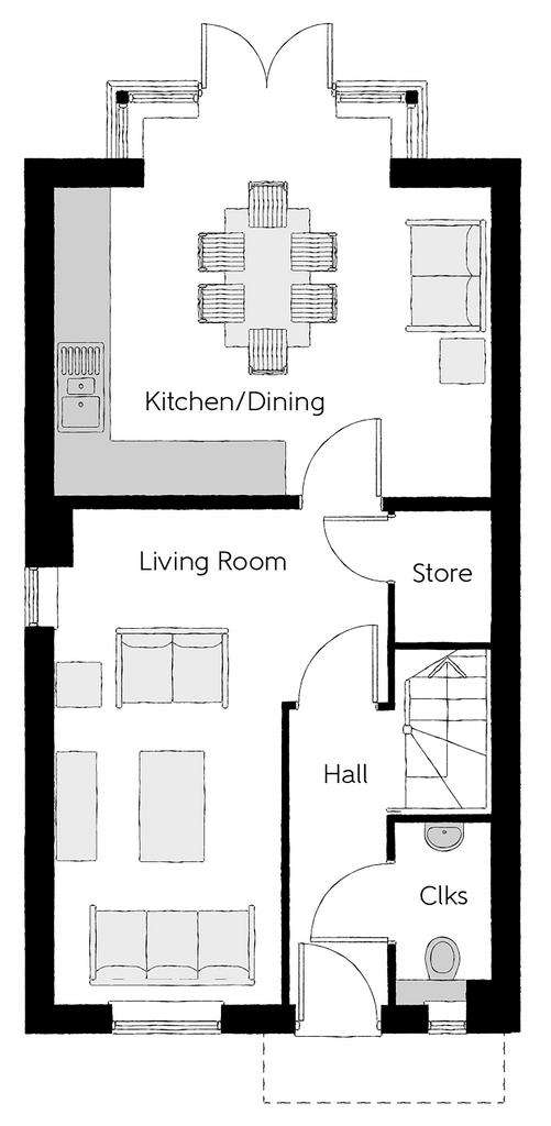 3 bedroom semi-detached house for sale - floorplan