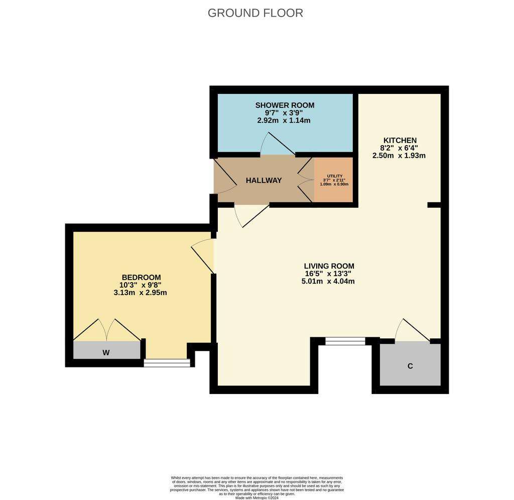 1 bedroom flat to rent - floorplan