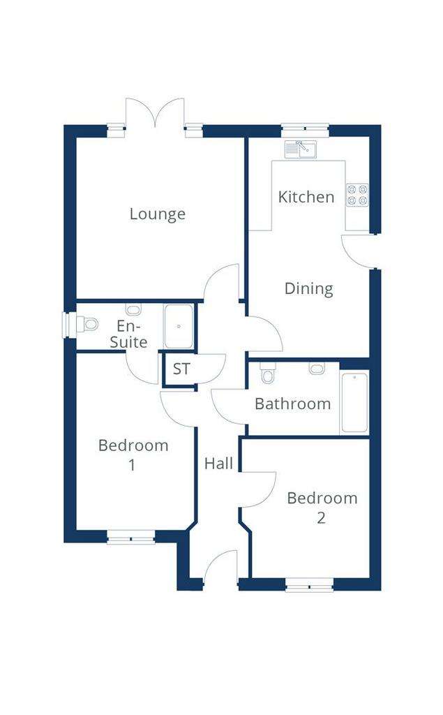 2 bedroom detached bungalow for sale - floorplan