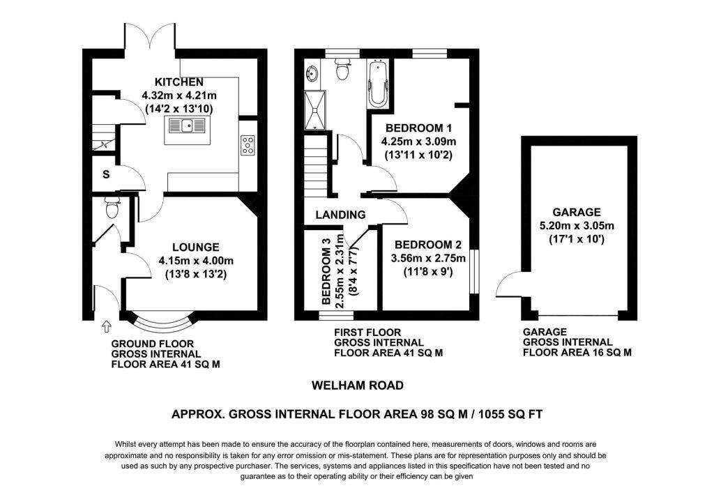 3 bedroom end of terrace house for sale - floorplan