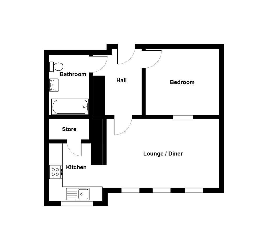 1 bedroom flat for sale - floorplan