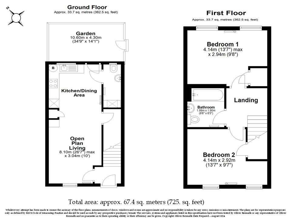 2 bedroom terraced house for sale - floorplan