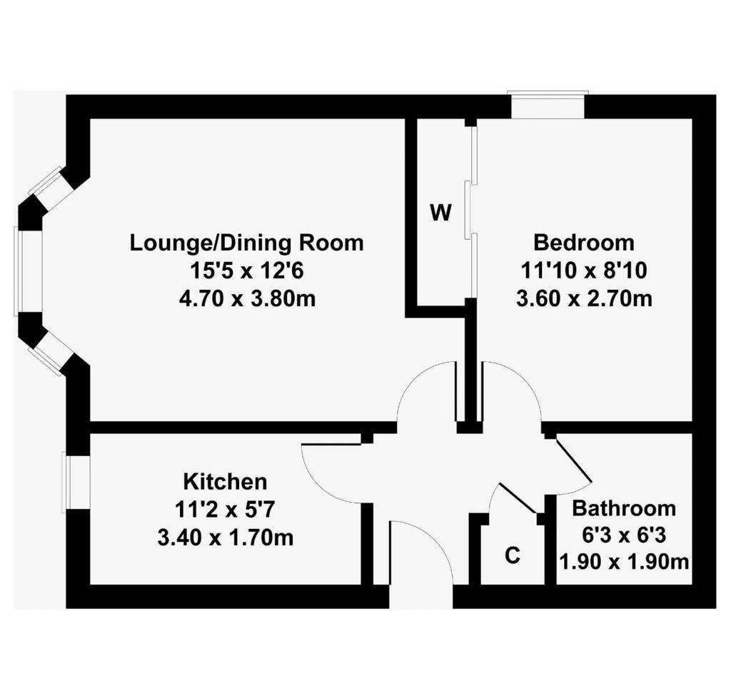 1 bedroom flat to rent - floorplan