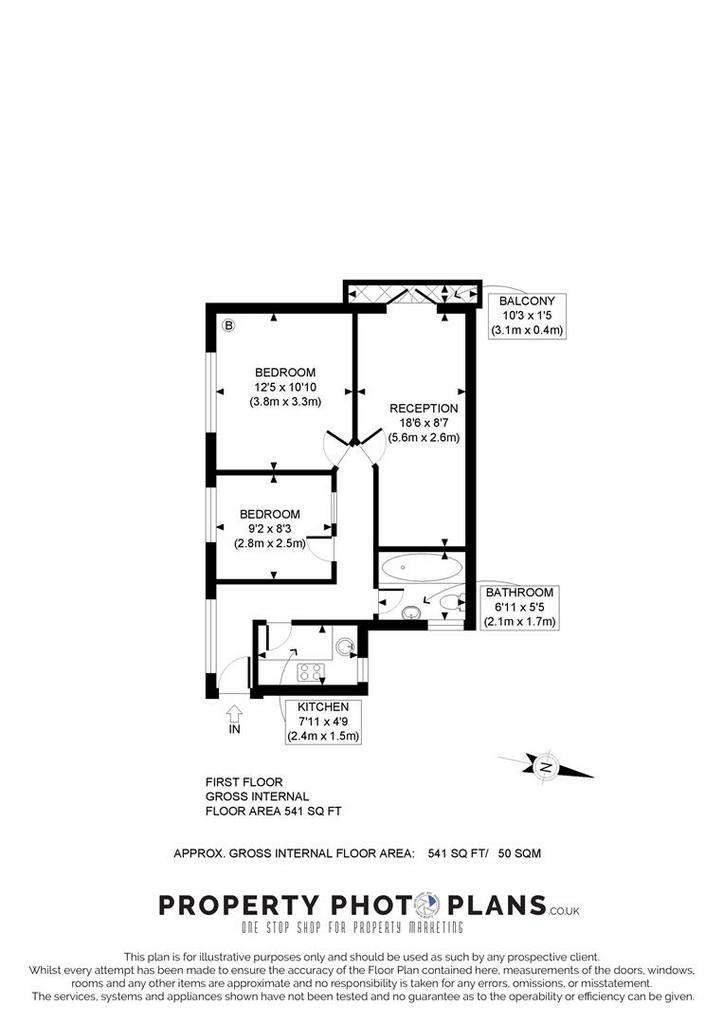 2 bedroom flat to rent - floorplan