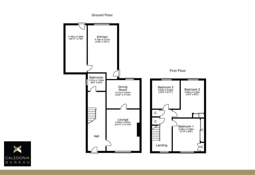 3 bedroom semi-detached house for sale - floorplan