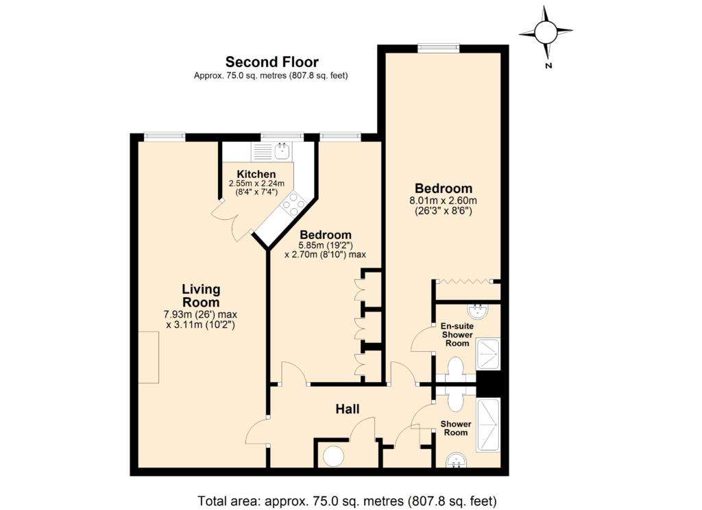 2 bedroom retirement property for sale - floorplan