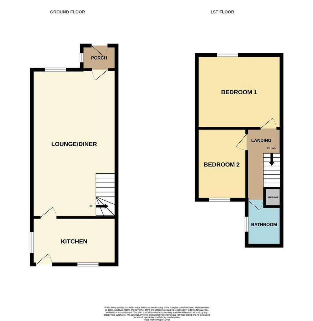 2 bedroom end of terrace house for sale - floorplan