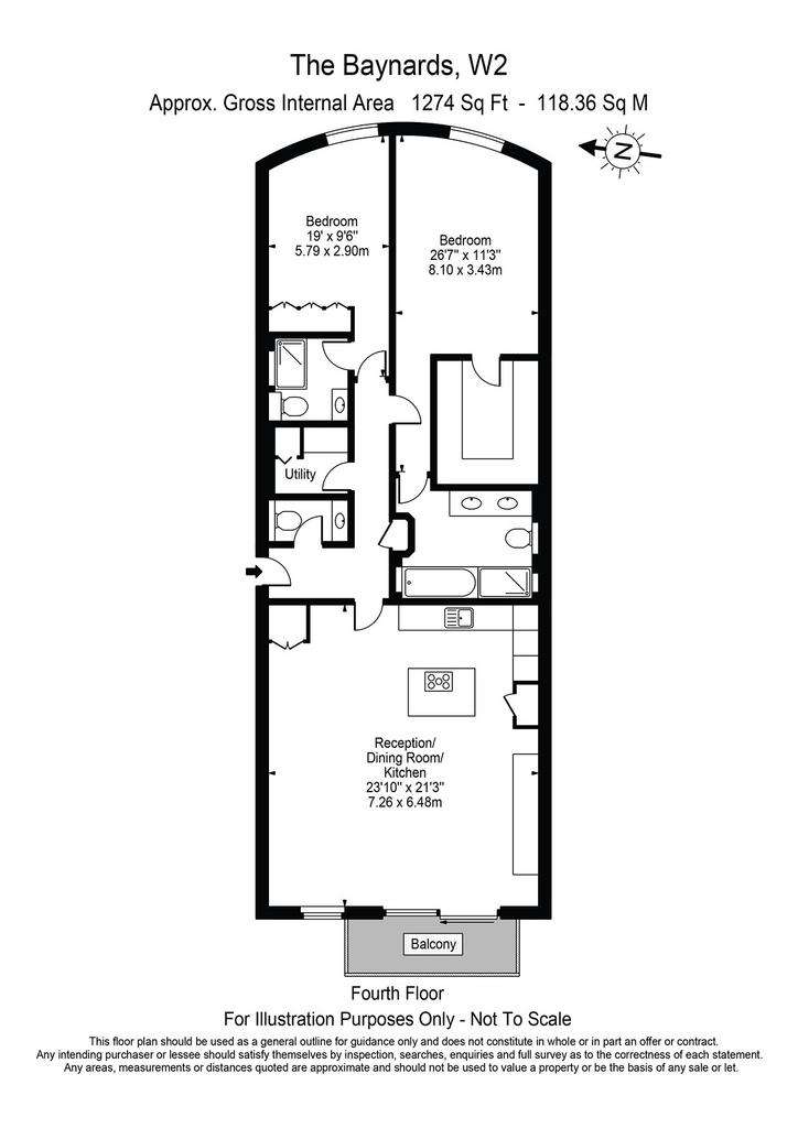 2 bedroom flat to rent - floorplan