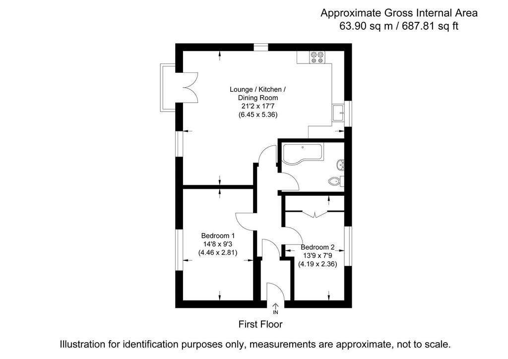 2 bedroom flat for sale - floorplan