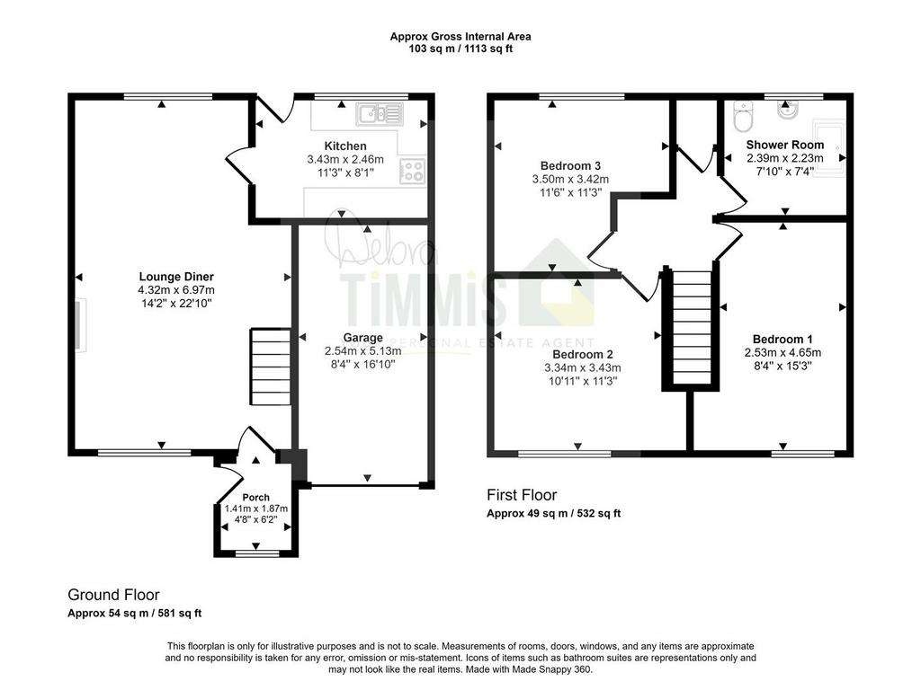 3 bedroom town house for sale - floorplan