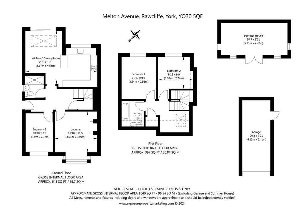 3 bedroom semi-detached bungalow for sale - floorplan