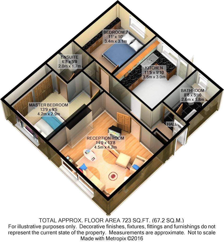 2 bedroom flat to rent - floorplan